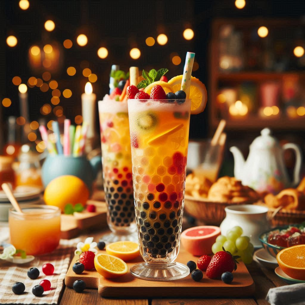 Tea cocktails or bubble tea is perfect for summer parties